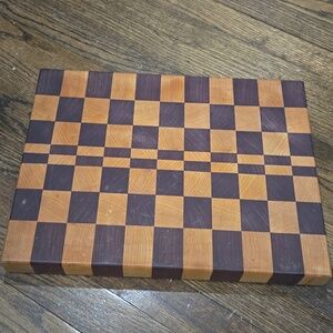 Checkered Heavy Cutting Board Butcher Block 15.25 X 11.5in